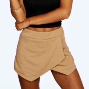 Lovely Day Tan Faux Suede Envelope Skort